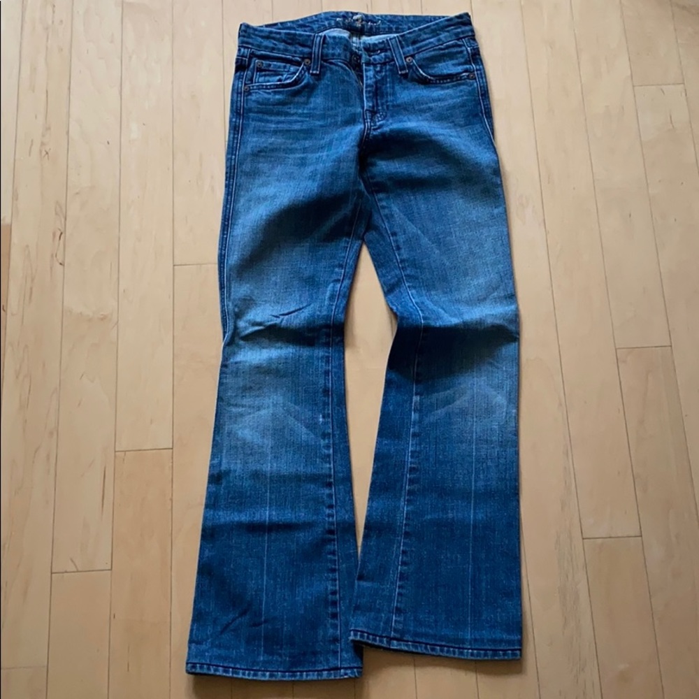 7 For All Mankind Women's Dark Blue Bootcut Jeans